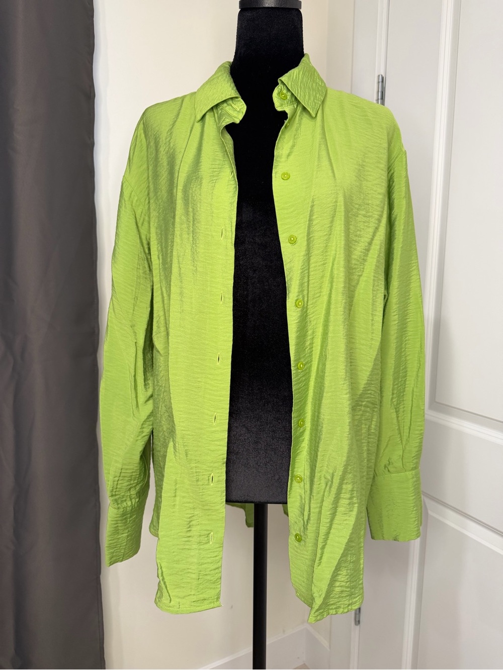 Dynamite Lime Green Button-Up Shirt Jacket